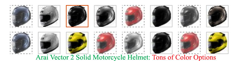 arai vector 2 helmet color option